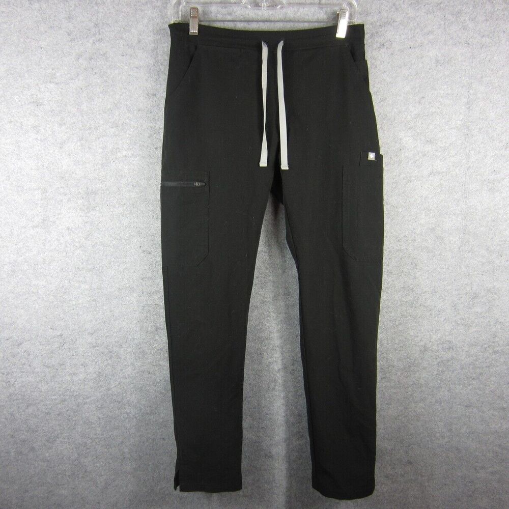 Figs Scrub Pant Cargo Womens XS Black Elastic Waist Stretch Medical Doctor Nurse